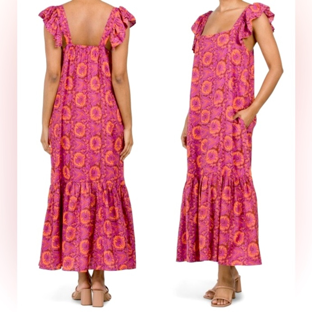 HOUSE OF HARLOW 1960 PINK & ORANGE SUNDRESS SZ S